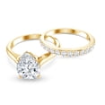 thumbnail image 4 of Rosec Jewels Certified Moissanite Wedding Ring Set - 2 Carat Engagement Ring with Enhancer - D-VS1 Grade, 10K Yellow Gold, US 4.50, 4 of 8