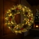 thumbnail image 5 of Guirnalda Navideña Artificial de Pinos de Norfolk con Luces, 40 Cm, Piñas Rojas y Doradas, Bayas Rojas | Plástico | 40 X 40 Cm | Luces Led a Pilas | Decoración Navideña para Interiores y Exteriores, 5 of 7