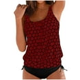 thumbnail image 1 of Women Sexy Push Up Women Two Cute Swimsuit with Shorts plusush up Swimsuits for Women Tankini Set High Waisted Swimsuit Tops for Women plusith Support Women Two Cute Swimsuit with Shorts, 1 of 5