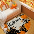 thumbnail image 4 of HomeKingdee Fall Thanksgiving Pumpkin Half Round Door Mat, Non-Slip Welcome Indoor Entrance Way Rug Semi Circle Front Doormats Washable Floor Mat, Outdoor Rugs, 4 of 6