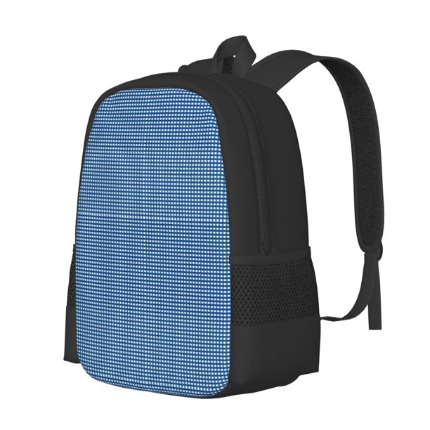 Fotbe Blue Gingham Mochila para Hombre y Mujer - Tela Oxford 600D Resistente - Mochila Impermeable de Gran Capacidad para Escuela, Viajes y Senderismo