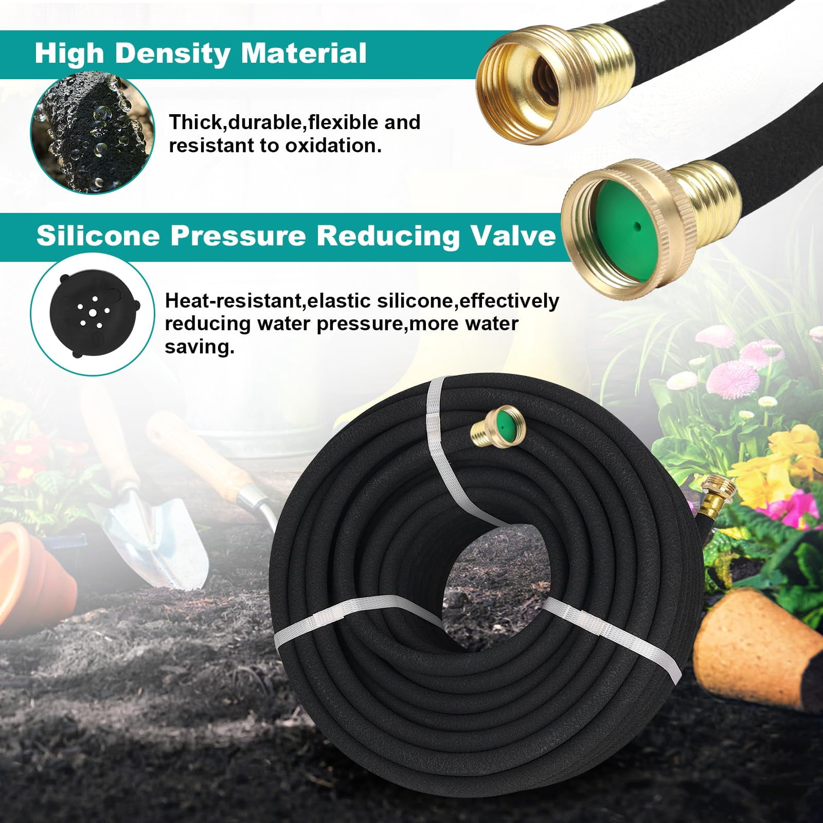 25 Ft Soaker Hose 1/2" Heavy Duty Garden To Save 70% Water Drip Irrigation Kit For Lawn/yard Landscaping Beds