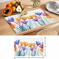 thumbnail image 6 of Spring X-ray Placemats Set of 1, Floral Yellow Purple Tulips Fern Leaf Non-Slip Place Mats Washable Table Mats for Kitchen Dining Table Decorations Indoor/Outdoor, 6 of 9
