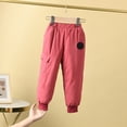 thumbnail image 2 of Ruyang Kids Thermal Hiking Pants Boys Fleece Lined Snowpants Girls Windproof Elastic Waist Track Pants Winter Pull On Joggers, 2 of 5