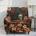 thumbnail image 2 of Kuiaobaty Skull Rose Cat Print Recliner Chair Cover with Side Pocket Sipder Web Reclining Sofa Slipcover Halloween Thick Reclining Slipcover Dustproof Recliner Couch Cover for Pets Kids, 2 of 8