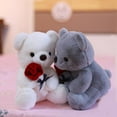 thumbnail image 3 of Oso de peluche con rosa, muñeco de peluche, regalo del día de San Valentín para niñas, amantes de las novias, 9 pulgadas (gris) JM, 3 of 3