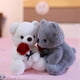 thumbnail image 3 of Oso de peluche con rosa, muñeco de peluche, regalo del día de San Valentín para niñas, amantes de las novias, 9 pulgadas (gris) JM, 3 of 3