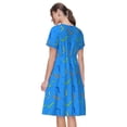 thumbnail image 2 of Bixox Robe d'Été à Manches Courtes pour Femmes Robe Ample Longueur Genou avec Poches-Coloré Serpent, 2 of 7