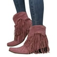 thumbnail image 4 of Babysbule Women's Boot Fashion Women's Vintage Tassels Up Short Boots Midheel Boots Shoes Cowboy Boots Modern Western Cowboy Distressed Boot, 4 of 6