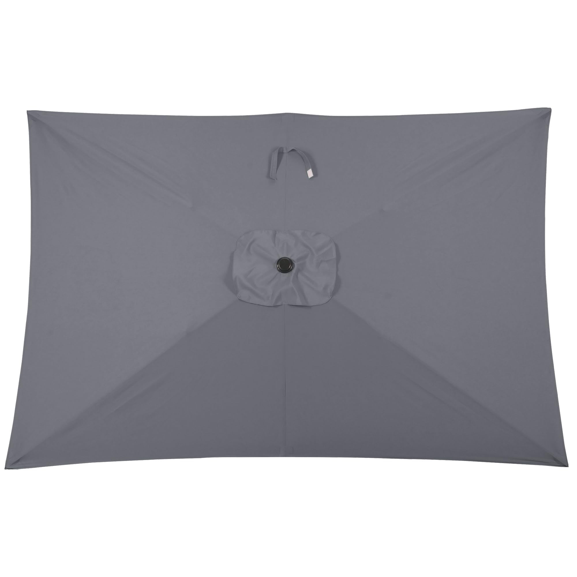 May in Color Patio Umbrella, 6.5' x 10' Rectangular Aluminum Pole Outdoor Patio Umbrella, Yard Umbrella with Crank and Push Button Tilt, 6 Steel Ribs, Polyester Canopy, Grey