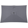 thumbnail image 6 of May in Color Patio Umbrella, 6.5' x 10' Rectangular Aluminum Pole Outdoor Patio Umbrella, Yard Umbrella with Crank and Push Button Tilt, 6 Steel Ribs, Polyester Canopy, Grey, 6 of 6