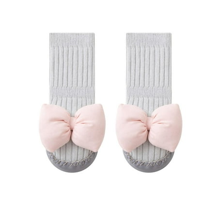 LZHGirlshop Baby Non Slip Socks Shoes Toddler Girls Boys Walking Shoes Infant Indoor Floor Slipper Sneakers Gray 0-6M