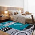thumbnail image 4 of Washable Area Rug 9x12ft – Soft Non-Slip Low Pile Carpet with Modern Geometric Design, Turquoise – Stain-Resistant Rug for Living Room, Bedroom and Dining Room, 4 of 7