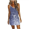 thumbnail image 2 of Summer Dresses Plus Size Summer Dresses Casual Women Dresses Womens Casual Printed V-neck Short Suspender Dress I Multicolor L, 2 of 5