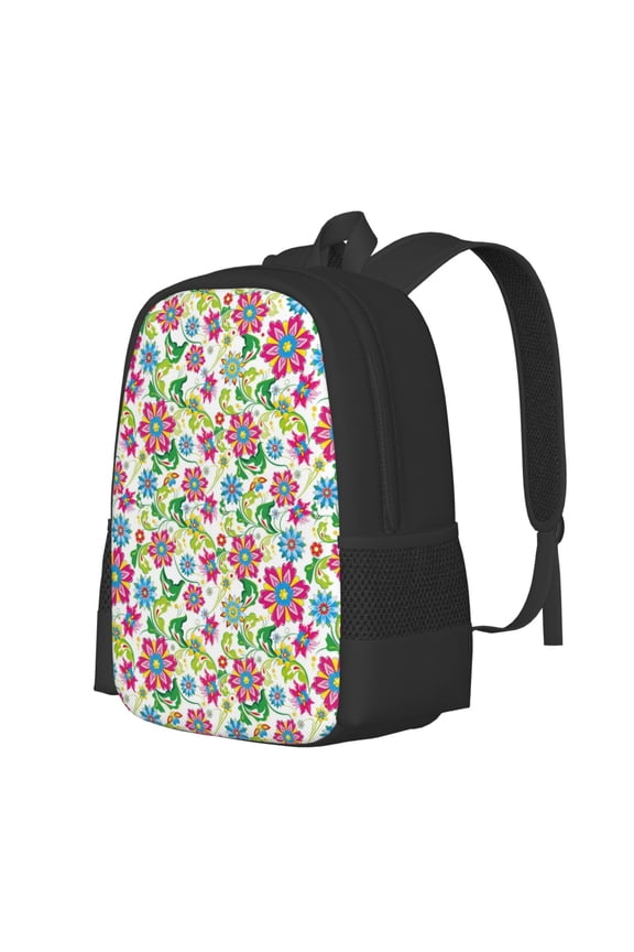 Vector Mexican Otomi Style Bright Print Large Capacity Backpack,Travel Backpack,Laptop Bag,College School Rucksack Bag,for School, Travel & Outdoor Activities