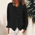 thumbnail image 2 of Yuzhih Cotton Linen Button down Shirts for Women Long Sleeve Collared Work Blouse Loose Casual Tunic Tops, 2 of 6