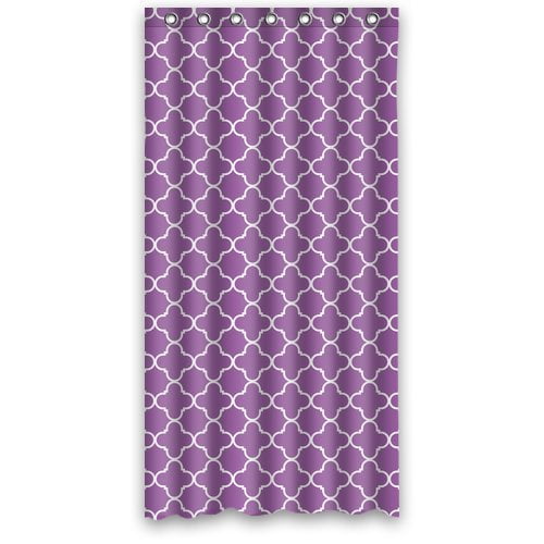 HelloDecor Dark Purple Geometric Shower Curtain Polyester Fabric