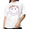 thumbnail image 2 of Smiley Face Art Women's White T-shirt, 2 of 3
