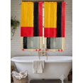 thumbnail image 7 of Living Room Curtains 72 Inches length, Modern Geometric Window Treatment Curtain Drapes, Yellow Red Black Abstract Art Contemporary Light Filtering Drapes for Bedroom Laundry Room, 52"x72", 2 Panels, 7 of 7