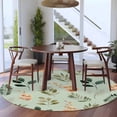 thumbnail image 3 of Spring Leaves Round Area Rug 7Ft Washable Circle Rugs for Dorm Laundry Room, Pink Flowers Pastoral Botanical Green Non-Slip Carpet Floor Mats Indoor Outdoor Carpet Runner Aesthetic Home Decor, 3 of 8