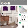 thumbnail image 3 of Lamp Shades Set of 2 Easy Assembly Purple Flower Abstract Purple Purple Flowers Gold Accents Drum Lampshades for Table Lamps Floor Lamps Pendant Light 13"x13"x10" Replacement Lamp Shade, 3 of 8