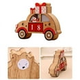 thumbnail image 3 of Christmas Wooden Advent Calendar Car Shaped Snowman with LED Light Christmas Countdown Calendar for Holiday Decoration, 3 of 3
