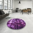 thumbnail image 3 of Ahgly Company Indoor Square Patterned Purple Area Rugs, 3' Square, 3 of 6