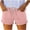 C04 Pink, variant on Jean Shorts Womens High Waisted Drawstring Elastic Waist Rolled Cuffs Soft Stretch Denim Shorts with Pockets White L