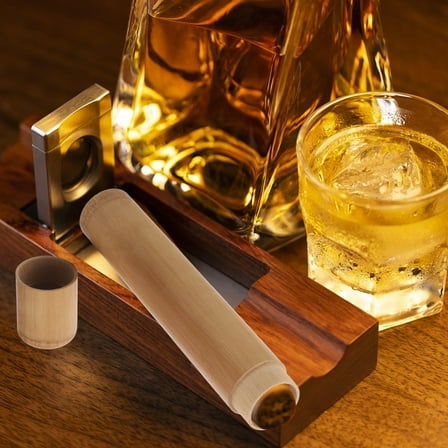 OFFIGAM Bamboo Cigar Humidor Box Elegant Sealed Storage Case for Cigar Enthusiasts 1 Pack