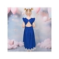 thumbnail image 4 of Flower Girls Dress Navy Blue Hi-lo Lace V Back Fancy Princess Party 10 Years, 4 of 7