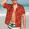 thumbnail image 5 of Lsque Tomatoes pattern Hawaiian Shirt for Men, Unisex Summer Beach Casual Short Sleeve Button Down Shirts-X-Large, 5 of 9