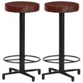thumbnail image 1 of vidaXL Bar Stools 2 pcs 66 cm Real Leather, 1 of 5