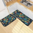 thumbnail image 7 of Coolnut Tropical Floral Summer Monstera Leaves Kitchen Floor Mats Set of 2, Non-Slip Washable, Absorbent, Soft and Comfortable Kitchen Rugs, 19.7 "x27.6+19.7 "x47.2 Home Decor, 7 of 7