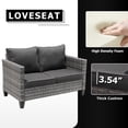 thumbnail image 3 of XIZZI Outdoor Furniture 50" Loveseat Sofa Couch with Gray Wicker Rattan(Black Cushion), 3 of 8