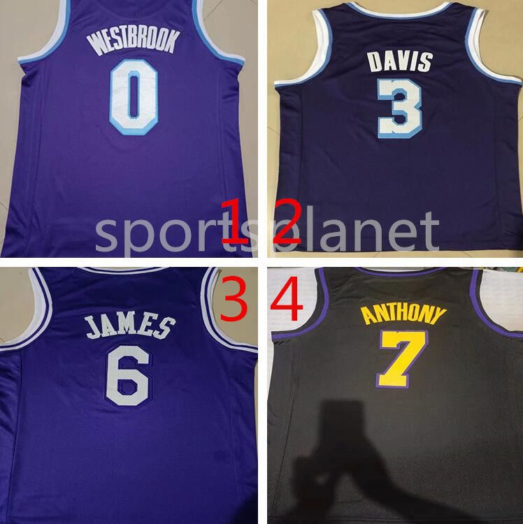 NBA_ 'NBA'2021-2022 Man 75th City''nba''Jerseys 23 James 6 Lebron Russell 0  Westbrook Carmelo 7 Anthony 3 Davis Jersey TOP Stitched 8 24 Purple Yellow  White Black Bryant 