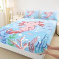 thumbnail image 3 of Manfei Pink Axolotl Bed Sheets Twin,Magic Animal Bedding Sets Twin Size,Watercolor Coral Fish Sheet Set Twin,Super Cozy Bedroom Decor,4-Piece, 3 of 7