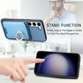 thumbnail image 2 of Case Designed for Samsung Galaxy S23, Classic Business Anti-falling Detachable Magnetic Card Holder Bag Support Car Magnetic Mount with Finger Ring Kicktand Phone Case Cover - Blue, 2 of 11