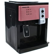 Mini Water Cooler Dispenser Countertop Top Loading Water Dispenser for 1 to 5 Gallon Bottles, Hot & Cold Water Dispenser for Home and Office Use (Pink & Black)