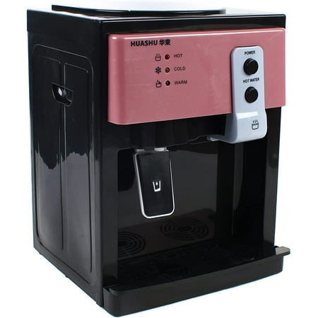 Mini Water Cooler Dispenser Countertop Top Loading Water Dispenser for 1 to 5 Gallon Bottles, Hot & Cold Water Dispenser for Home and Office Use (Pink & Black)