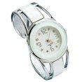 thumbnail image 2 of HEVIRGO Montre Bracelet Jonc pour Femmes, Mode, Quartz Analogique, Boîtier Rond, Ouverture à l'Extrémité, Blanc, 2 of 9