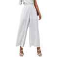 thumbnail image 4 of Seyurigaoka Women's Plus Sized Elastic High Waist Pants Casual Linen Boho Summer Beach Palazzo Wide Leg Loose Trousers, 4 of 6