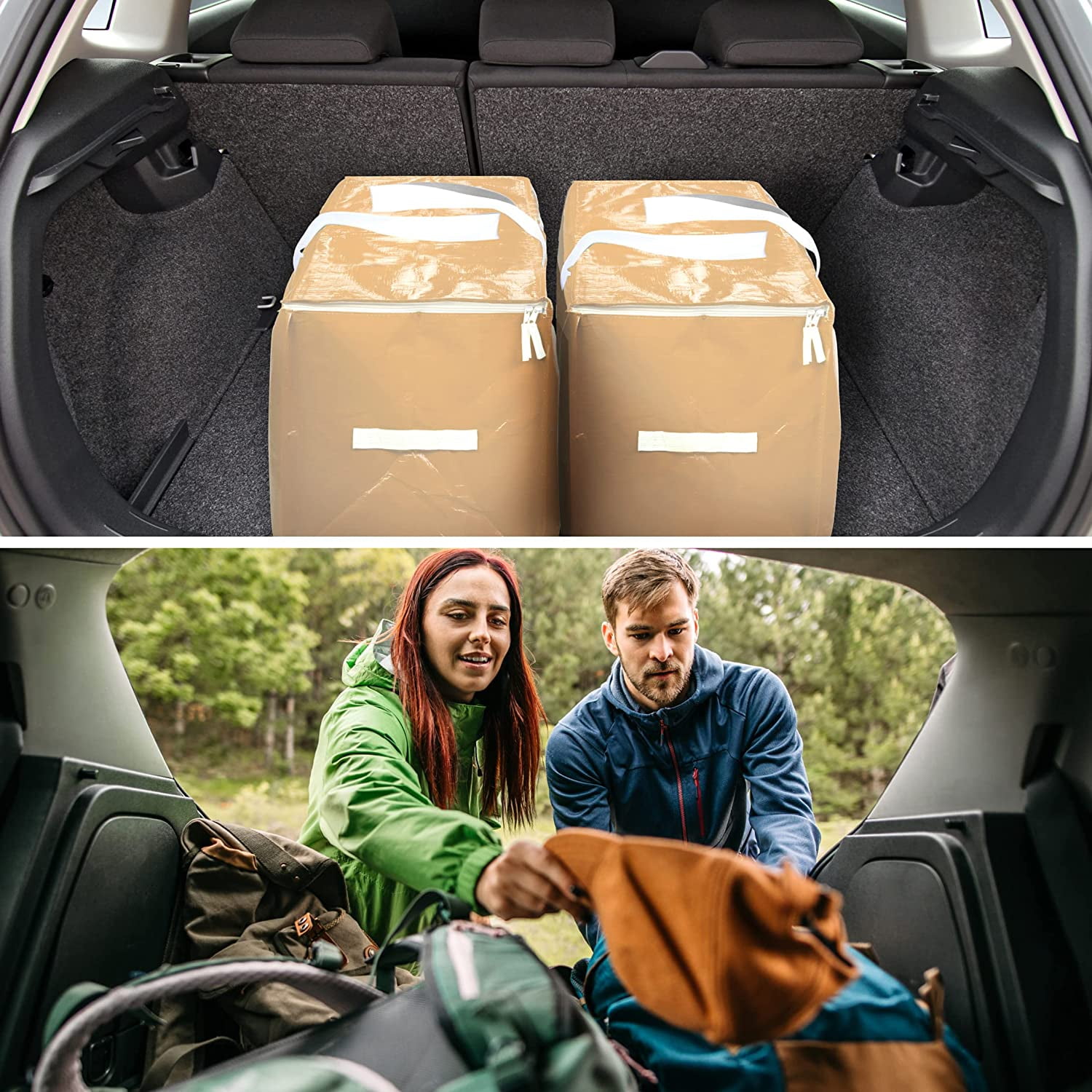 Primo Bags Heavy Duty Moving Packing and Storage Bags Storage Totes - Reusable Alternative to Moving Boxes with Strong Handles & Zippers Fold Flat Winter Wheat 27 X 14 x 14 inches 4 Pack