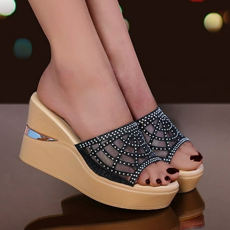 

Christmas Summer Women s Fashion Wedges Open Toe Beach Shoes Roman Slippers Sandals