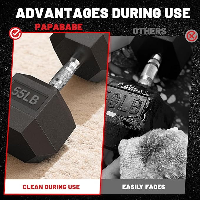 Heavy-Duty Hex Dumbbell Set (15-70LB) - Rubber Coated, Non-Roll Iron Weights for Home Gym, Strength Training & Muscle Building