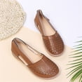 thumbnail image 6 of Norvail Closed Toe Sandals for Women Hollow Casual Flats Orthotic Wedge Dressy Comfortable Shoes Beach Outdoor Walking Slippers Orthopedic Out Summer Carved Vintage Slip on Round Hollowed, 6 of 6