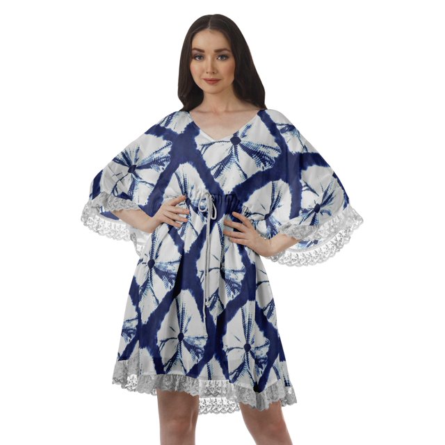 Moomaya Sorties de Plage Imprimées Femmes Grande Taille Robes d'Été pour Femmes Robe Courte