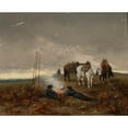 thumbnail image 2 of Tadeusz Rybkowski 18x15 Gold Ornate Wood Frame and Double Matted Museum Art Print Titled - Cossacks Keeping Watch, 2 of 4