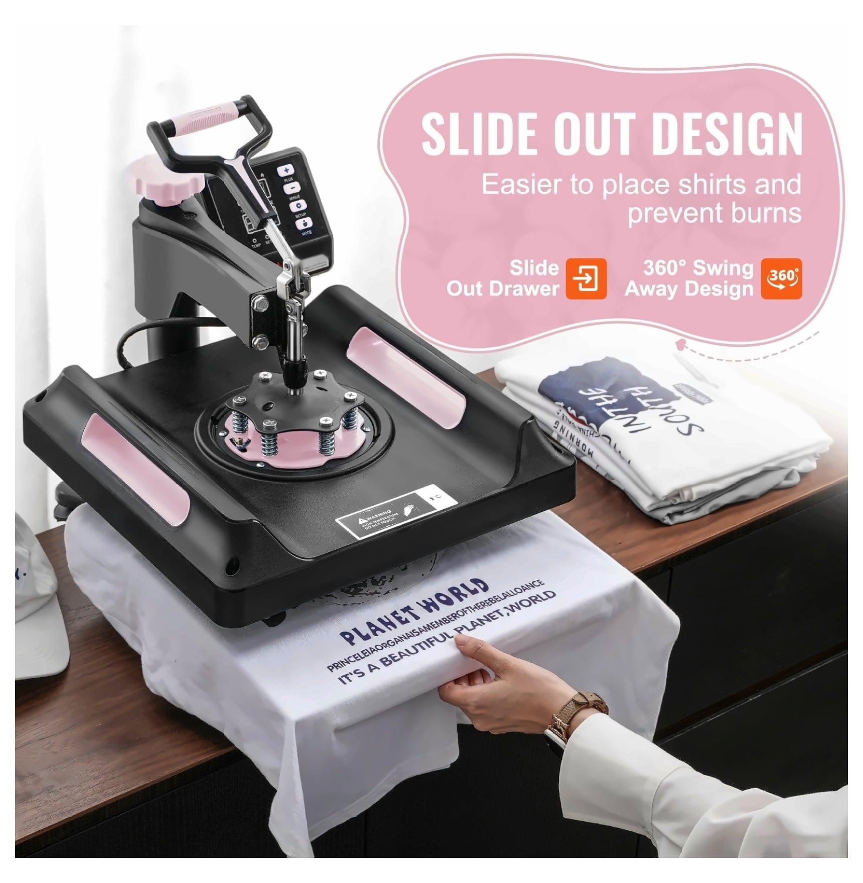 8 in 1 Heat Press Machine 15x15", 30oz Tumbler Press for T-Shirts, Hats, Mugs - Versatile DIY Heat Transfer Press