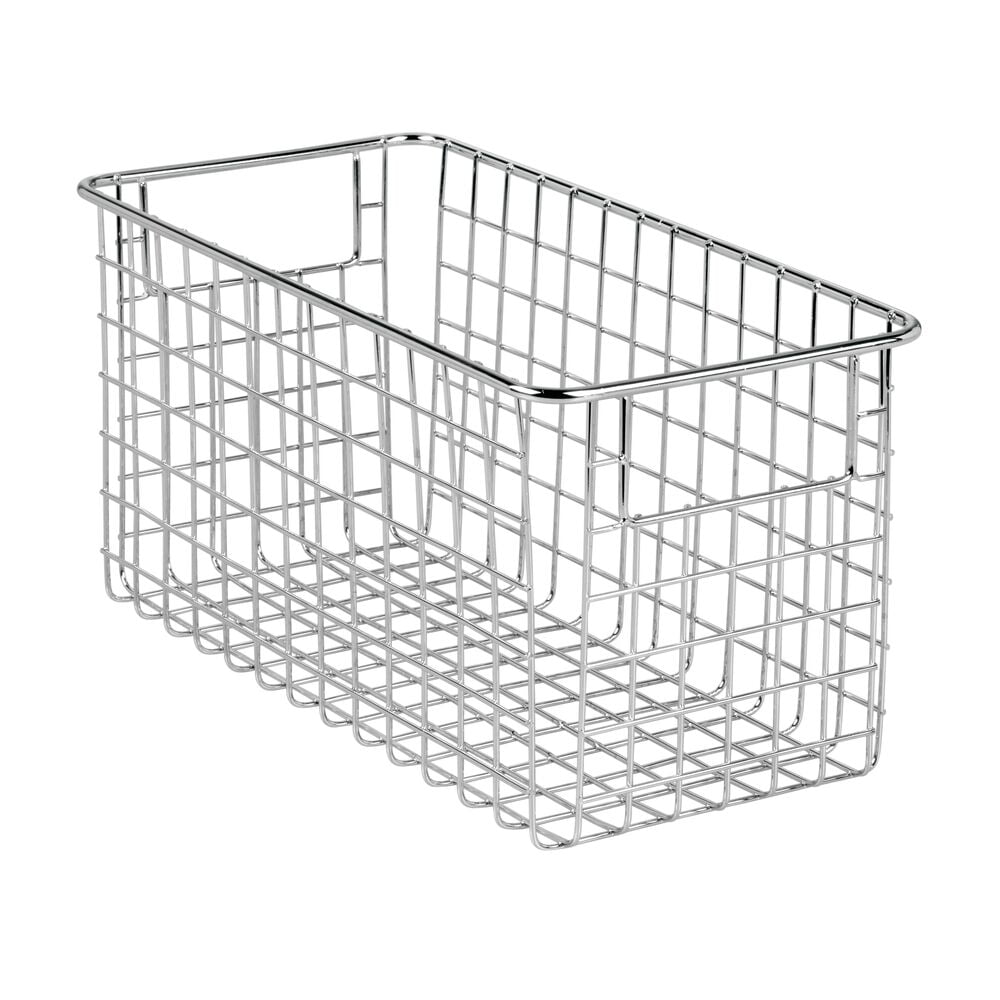 mDesign Metal Wire Bathroom Storage Basket Organizer with Handles