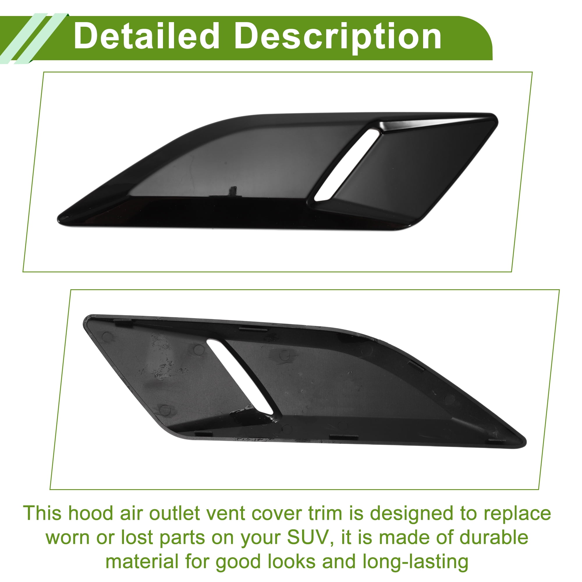 Unique Bargains Hood Air Outlet Vent Cover Trim for Land Rover Range Rover Sport 2014-2023 Hood Engine Bonnet Air Vent Outlet Cover Bezels ABS Black